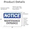 Signmission Maintenance Entrance, 7 in W x Rectangle, Vinyl Decal OS-2PACK-NS-D-57-L-14105 - alternate 6